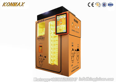 A estação do aeroporto/metro espremeu recentemente a máquina de venda automática do suco de laranja com janela de vidro