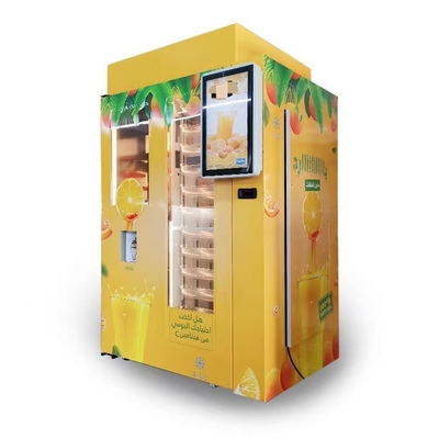 24 da tela alaranjada de Juice Drinks Vending Machine Touch do serviço do auto horas de fruto fresco 12 onças