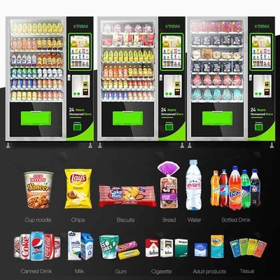 Petisco da combinação do alimento saudável e máquina de venda automática automáticos da bebida com tela táctil