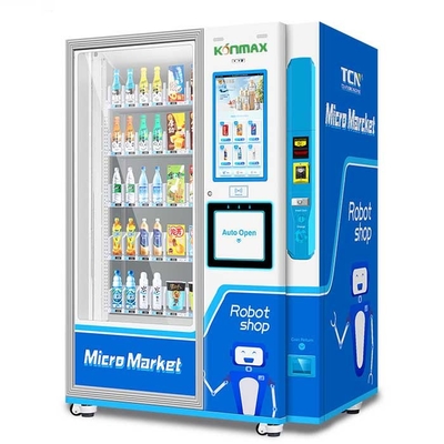 Máquina de venda automática combinado do pagamento do serviço QR do auto do petisco e da propaganda da bebida